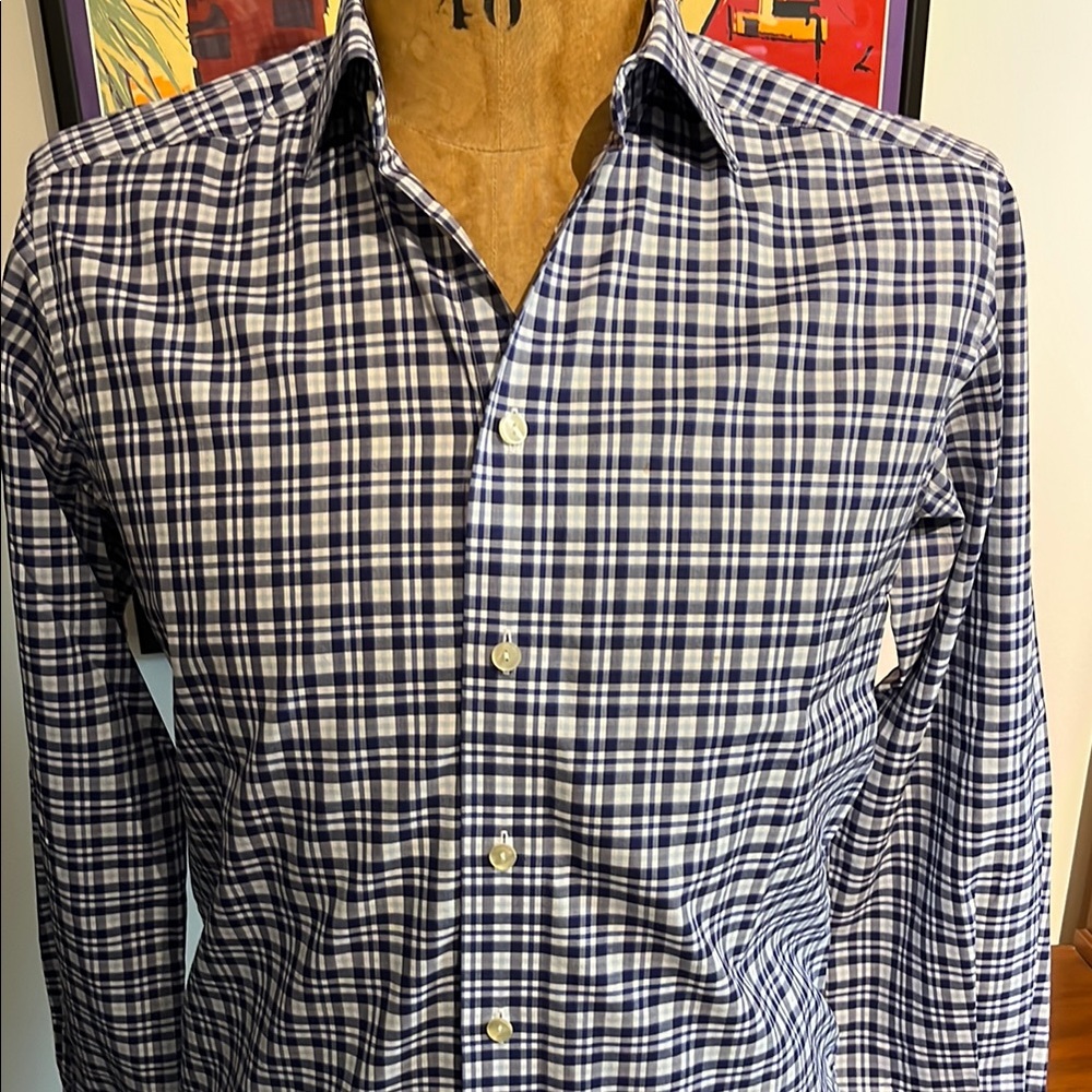 Eton Blue and White Casual Button Down Shirt